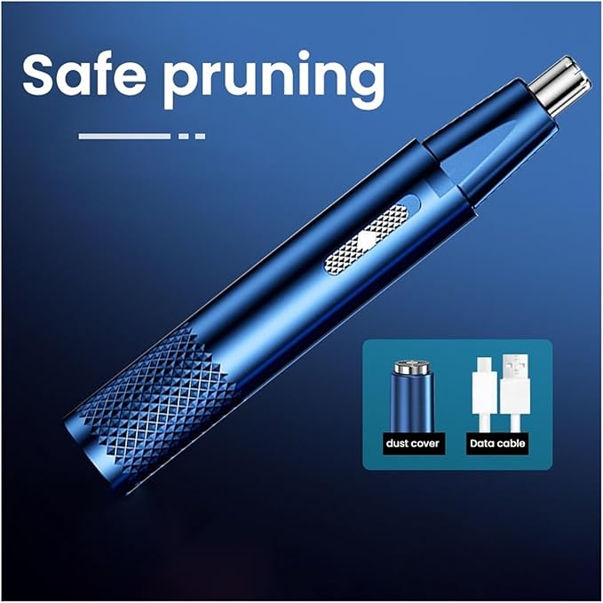 2-in-1 Rechargeable Electric Nose Hair Clipper Unisex Fully Automatic Washable Trimmer with Multi-Kinetic Shaving(Gold Plus shaving heads B)
