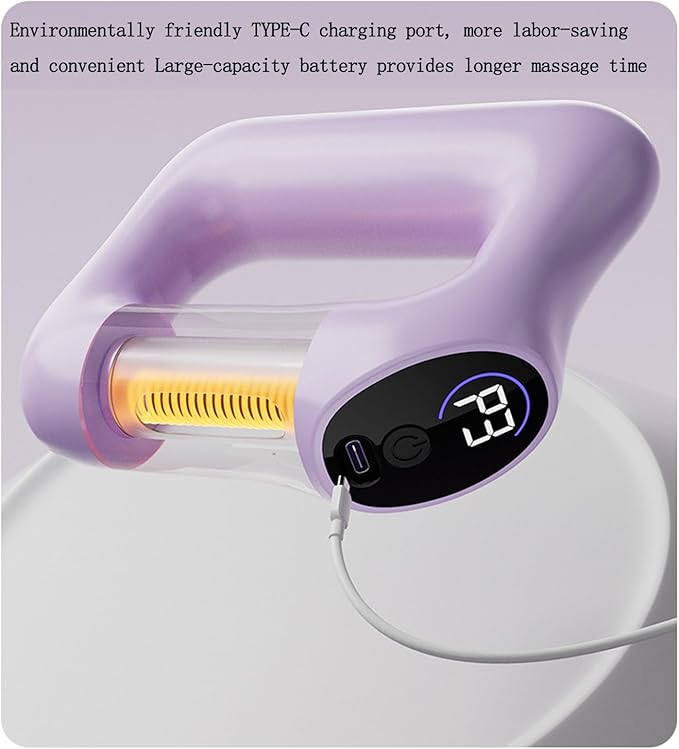Fast Fat Burning Yoga Ring Massager Multifunctional Full-Body Fascia Ring Adjustable 3 Modes 5 Levels of Intensity Massage with Hands-Free Strap Ergonomic (Purple)