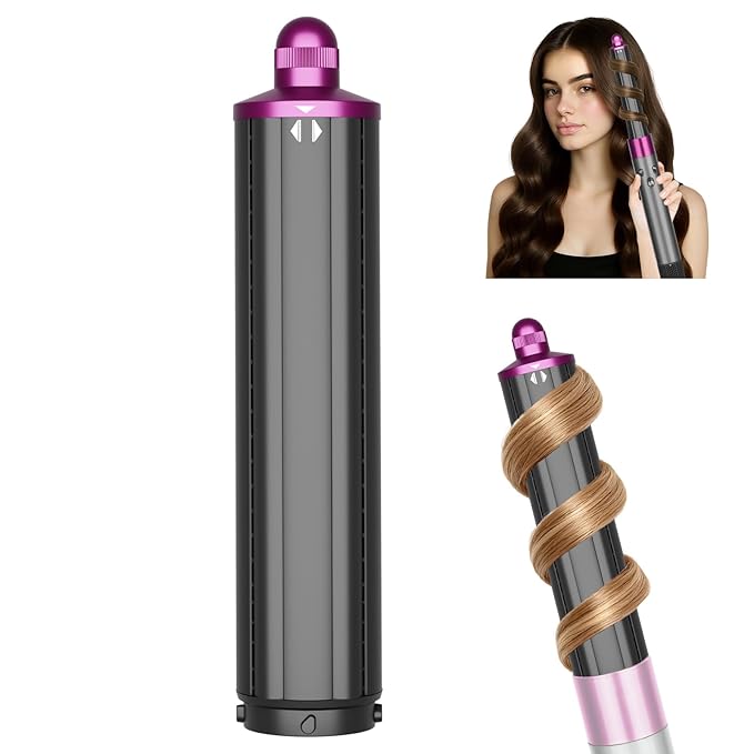 1.6INCH/40MM Long Barrel for Dyson Airwrap Attachment Long Hair Curling Barrels Roller Attachment Compatible with Air Wrap HS01/05/08 Automatic Curlers for Loose Curls(Rose)
