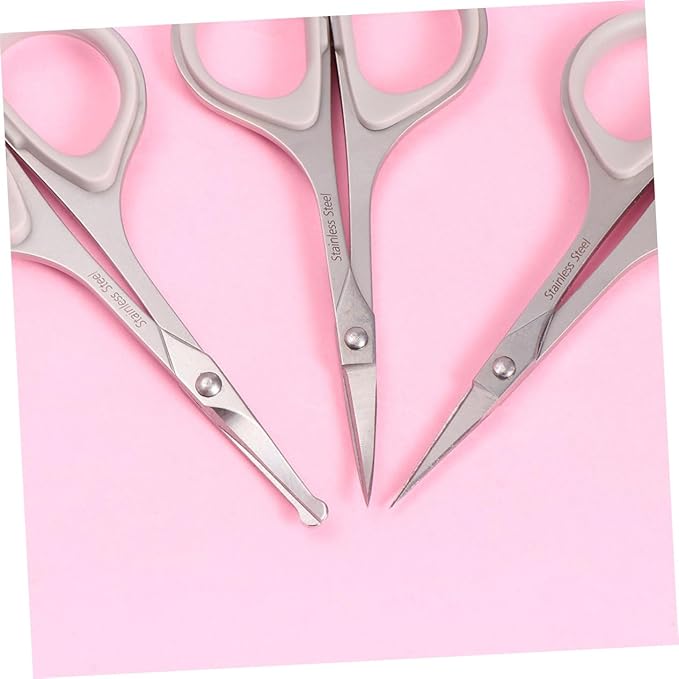 Baluue 6pcs Nose Hair Scissors for Women Men Eyebrow Trimmer Vibrissa Scissor Stainless Steel Scissors Beauty Care