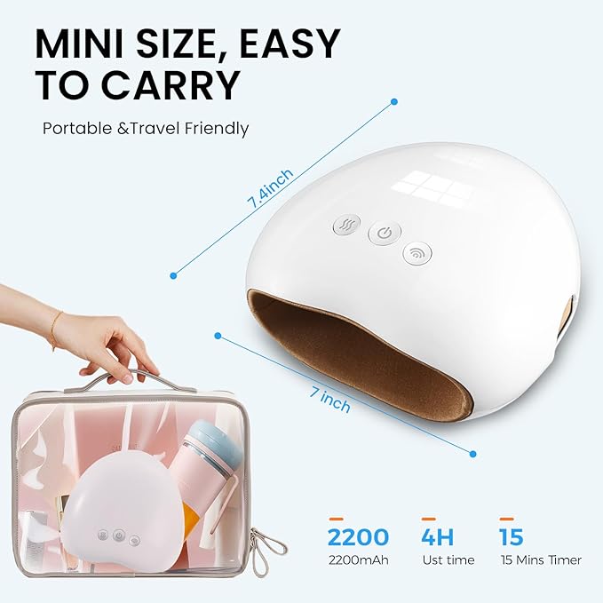 NOWWISH Hand Massager with Heat and Compression for Arthritis and Carpal Tunnel Relief Cordless Electric Hand Massage with 3 Heat Settings 3 Compression Levels Mothers Day Gifts for Mom Wife White