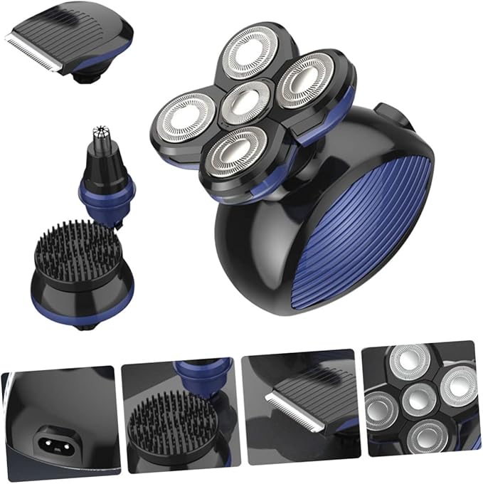 Mini Cordless Hair Clippers Grooming Kit for Men Rechargeable Trimmer with Floating Blades for Smooth Shaving Portable USB Charging Lightweight Design Blue