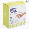 Marlow 100% Organic Cotton Easy Glide Tampons with Compact Plant Based BPA Free Applicator Chlorine Free Toxin Free Hypoallergenic Dermatologically Tested Fragrance Free Light 54 Count