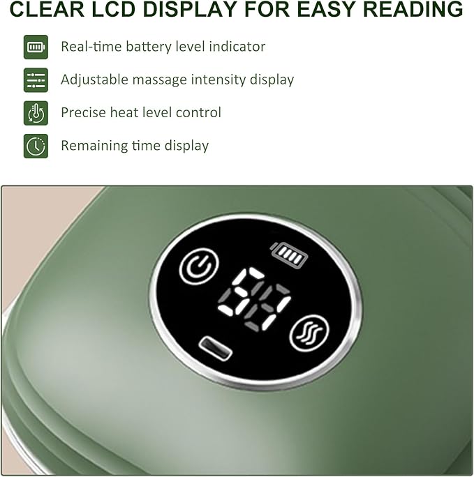 Neck Massager with Heat Bionic Shiatsu Neck and Shoulder Massager with 4D Kneading Fingers LCD Display &amp Adjustable Intensity Heated Neck Massage Device Simulates Real Palm to Relax Muscle Tens