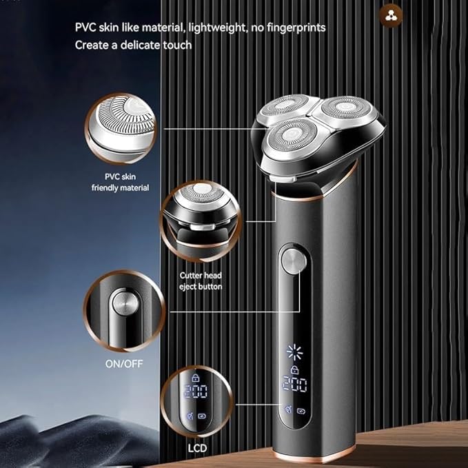 Electric Razor for Men Metal Shell Waterproof Electric Shaver for Men Wet Dry Beard Electric Razor Facial Shaving Machine Rechargeable