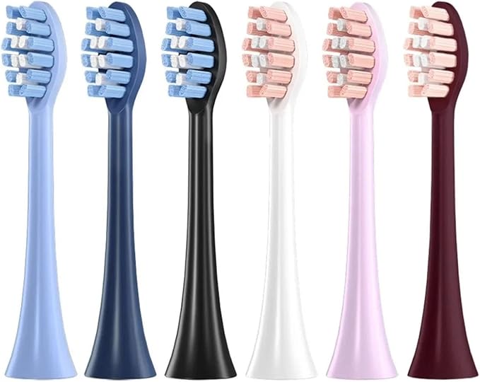 Compatible for FLYCO FT7105/FT7106/FT7108/FT7205/TH01 Electric Toothbrush Replacement Heads Soft Bristle Nozzles4-16pcs(8 Pink)