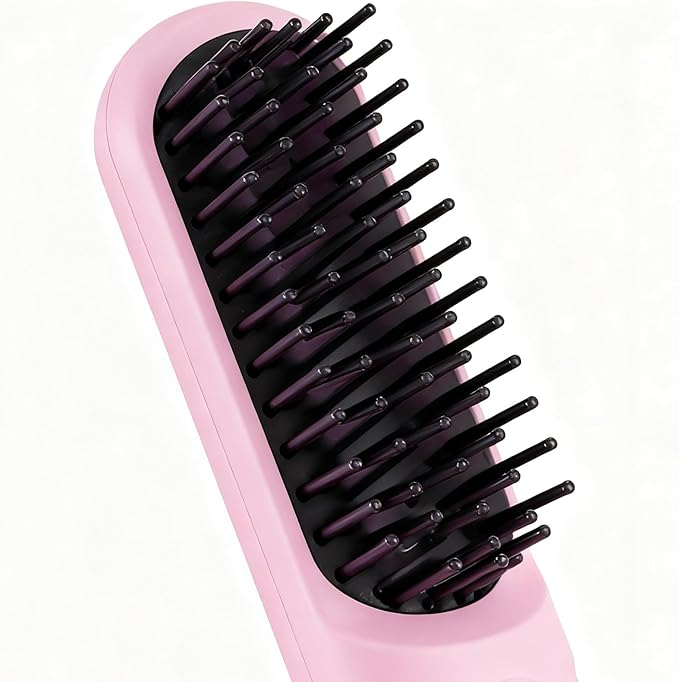 Cordless Hair Straightener – 3 Temps LED Portable Styling Tool Pink Purple 18.5x4cm ABS Cermet Build 2600mAh 220V | Travel Salon Women Girls Party Business Outdoor Curling Accessory
