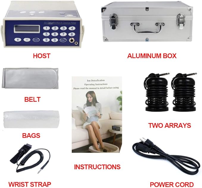 Ion Ionic Detox Foot Bath Machine System Negative Hydrogen with Far Infrared Belt Two Ion Cleanse Arrays Gift for Parents