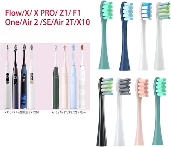 Compatible for Oclean - 7pcs Replacement Brush Heads Fit Flow/X/X PRO/Z1/F1/One/Air 2/SE Soft Dupont Bristle Vacuum Packaging(7pcs Dark Blue)