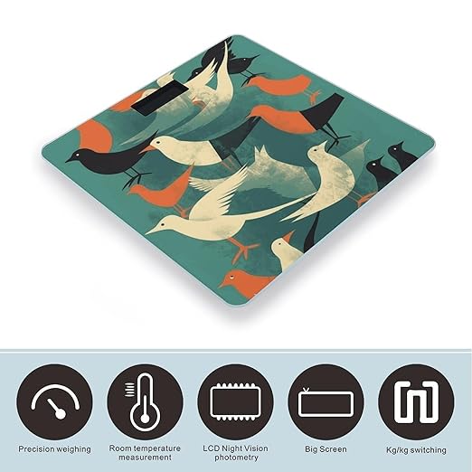 Flock of Birds Smart Scale for Body Weight Accurate Bathroom Scale with LED Display Digital Weight Scales Weighing Machine High Precision Scales for Bath Home