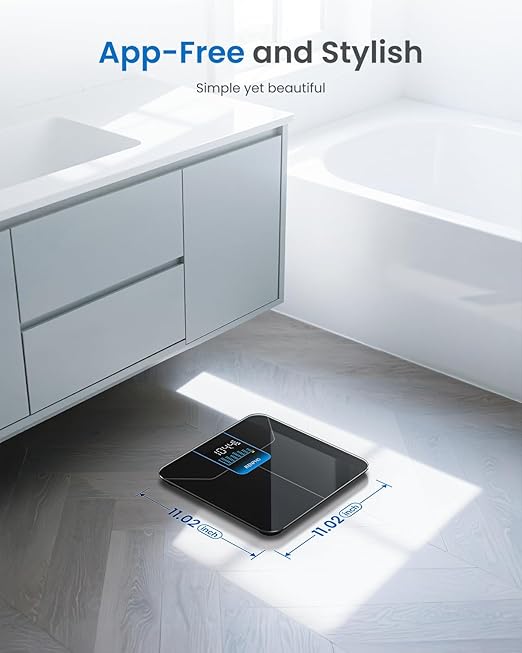 RENPHO Weight Scale for Body Weight High-Accurate Digital Bathroom Scale with 7-Day Weight Trend Large LED Display Sleek Weighing Scale with Sturdy and Durable Base 11.02 400lbs