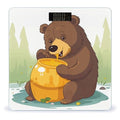 Bear Eats Honey Scale for Body Weight High Precision Digital Weight Scales with LCD Display Anti-Slip Sturdy Slim Tempered Glass Bathroom Scale for Home Use