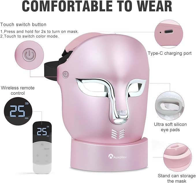 FSA Red Light Therapy Mask : Target Acne RemovalWrinkles RednessWirless RemoteSalon Grade HSA Infrared Face Mask Anti Aging Skincare for Home2000mAh Rechargeable Led Light Therapy Facial Mask