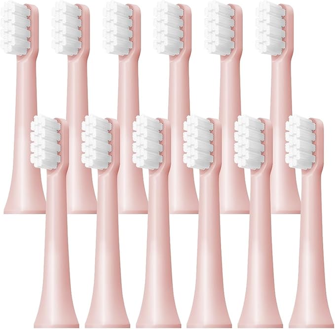6/12Pcs Replacement Brush HeadsCompatible for XIAOMI MIJIA T100 Toothbrush Vacuum Soft Bristle Suitable Nozzles(T100-PK-12PCS)