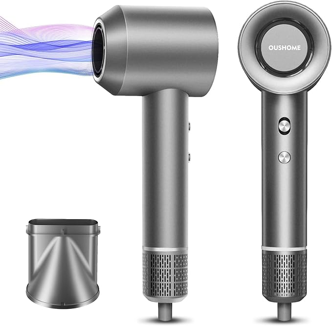 Professional Hair Dryer for Fast Drying with 150000 RPM High-Speed Brushless Motor 500 Million Negative Ionic Lightweight and Low Noise Ideal for Home Travel and Salon Use