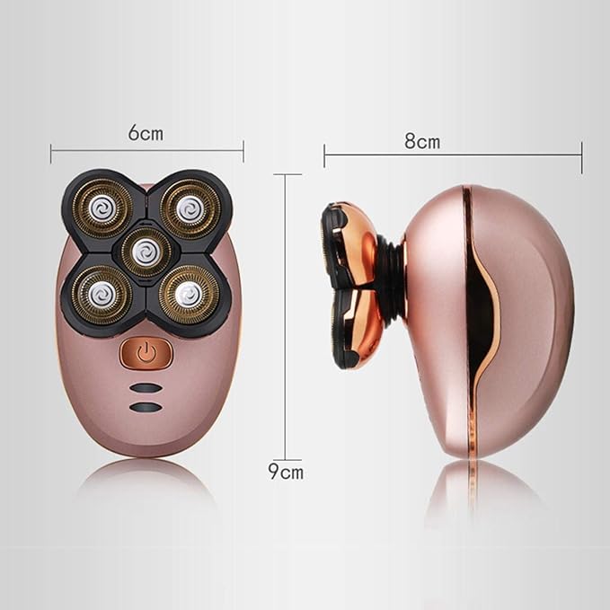 Head Shavers for Bald Men Rechargeable 5 Heads Electric Shaver Beard Bald Razor Hair Timmer Clipper for Men Waterproof Wet Dry Facial&ampBody Shaving Machine (Color : Pink)