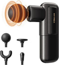 Mini Massage Gun Portable Deep Tissue Percussion Massager with 4 Heads Ultra-Quiet Lightweight 205g for Neck &amp Back Home Office &amp Travel (Black)