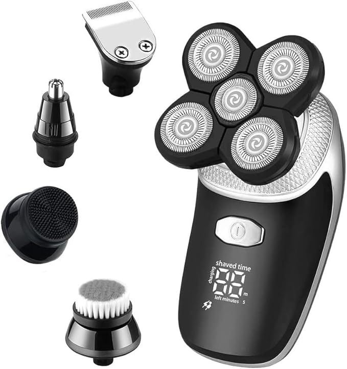 Electric Razor for Men's Electric Shaver 5 In1 Wet Dry Shaving Machine for Men Professional Set Rechargeable Electric Razor Beard Facial Grooming Kit