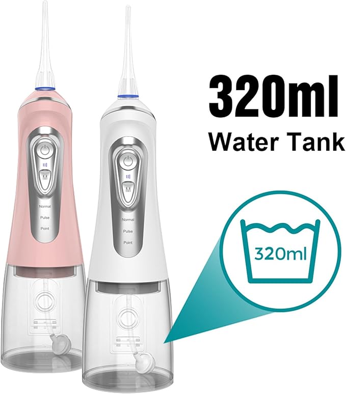 Water Flossers for Teeth CordlessOral Irrigator9 Cleaning Gears Adjustment4 Multifunctional Nozzles30-115psi2000mAh Lithium BatteryEffective Cleaning Teeth (White)