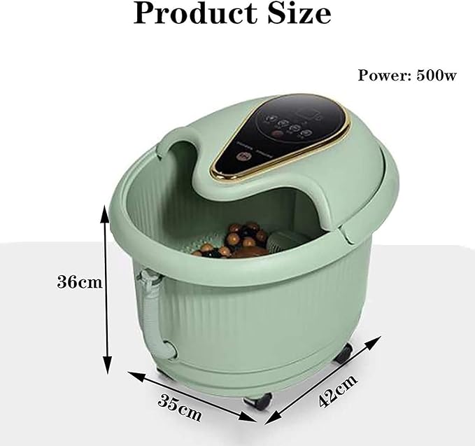 Foot Spa Massager Heated Foot Bath with 6 Massaging Rollers Adjustable Temperature Fumigation and Soaking Foot Bath Over The Calf | Red Light Heating | Time Setting | Household Thermostatic