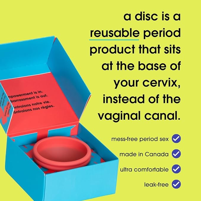 nixit Menstrual Disc | Ultra-Soft Medical-Grade Silicone | Reusable | Holds 2X Period Cup or 6 Tampons | 12-Hour Protection | Light &amp Heavy Flow | Menstrual Cup Pad &amp Tampon Alternative