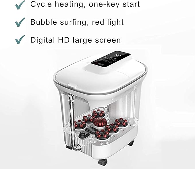 Foot Spa Massager Basin – Heated Electric Foot Bath Tub with Automatic Massage Rollers &amp Temperature Control – Spa Treatment That Rejuvenates Tired Feet &amp Relieves Pain &amp Pressure