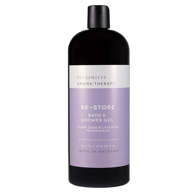 Pecksniff's Aroma:Therapy Re-Store Shower Gel – Luxurious Moisturizing Bath &amp Body Cleanser 1000 ml/33.8 fl oz Bottle