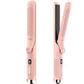 360° Airflow Styler Curling Iron - 1.25 Inch Hair Straightener and Curler 2 in 1 with Vented Cool Air to Lock in Style Extra LongFlat Iron Curling Wand Dual Voltage for Europe Travel