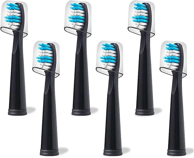 Replacement Toothbrush HeadsCompatible with Seago Electric SG507 and Compatible with Fairywill FW507(Black 12 Pieces)