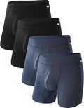 BAMBOO COOL Men's Ultra ComfortSoft Underwear Moisture Wicking &amp Breathable No Ride Up Boxer Briefs with Fly Multipack