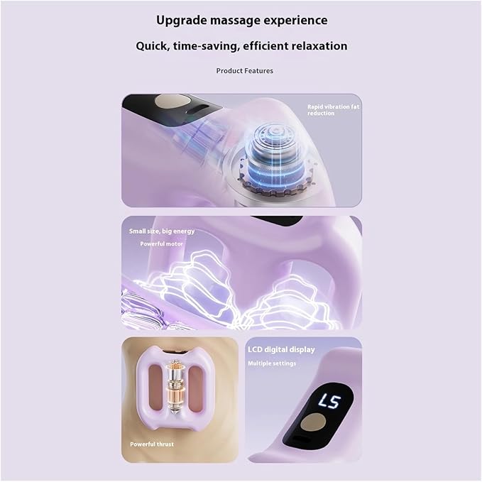 Multifunctional Fascia Ring with 3 Modes and 5 Levels for Heat Therapy and Shaping Suitable for Massage of The Abdomen arms and Legs.(Pink)