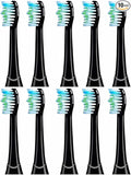 Replacement Toothbrush Heads Compatible with MySmile Electric Toothbrush 10 Pack Black
