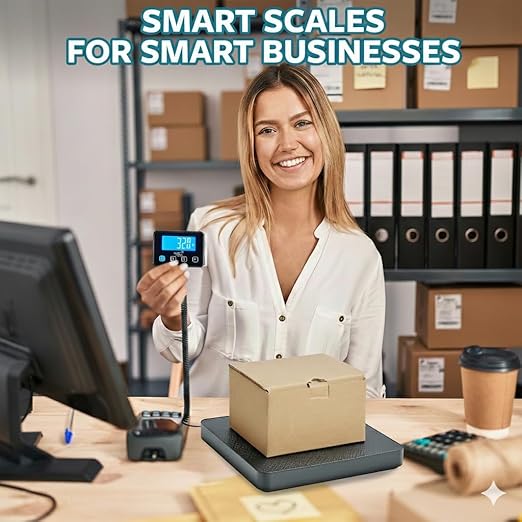 Smart Weigh Digital Postal Shipping Scale 220 lb Capacity 0.1 oz Readability Hold &amp Tare Function Includes Batteries &amp USB-C Large LCD Display