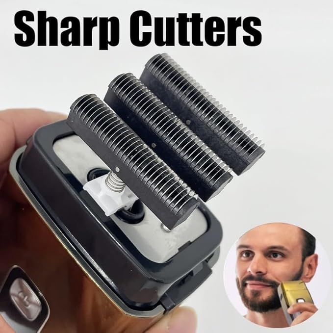Men's Shaver Rechargeable Hair Beard Electric Shaver For Men Powerful Electric Razor Head Bald Shaving Machine Wet Dry 3-blade shave system (Color : Silver box)