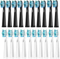 20 Pcs Replaceable Brush HeadsCompatible for Seago Electric Toothbrush FW/SG 507/508/515/551/917/959(10 Black 10 White)