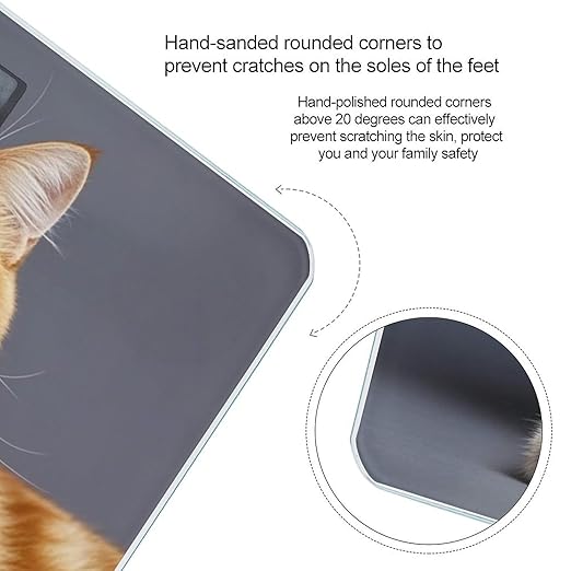 Cat Scale for Body Weight Digital Bathroom Scale Toughened Glass High Precision Scales for Body Weight with Large LCD Backlight Display Weight Scales