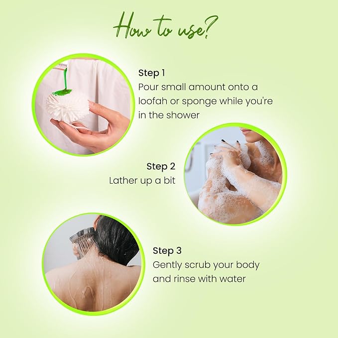 Green Tea Shower Gel (300ml) with Aloe Vera. Gentle Moisturizing Body Wash for Soft Supple Skin