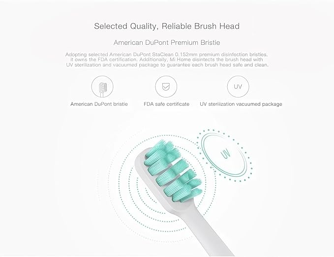 Universal Type Teethbrush Replacement Heads Compatible with Mijia T300 T500 Sonic Electric Toothbrush Head(6PCS)