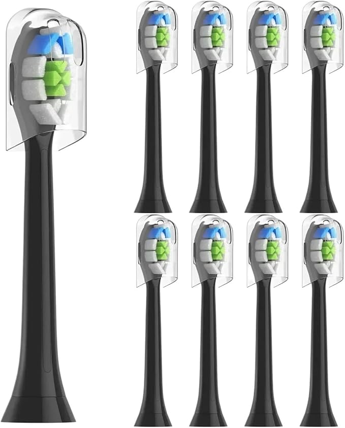8 Pack Replacement Toothbrush Heads Compatible for Sonicare HX6063(Black B)