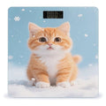Kawaii Orange Cat Weight Scale Cute Bathroom Scale for Body Highly Accurate Digital Weighing Machine for People Compact LCD Display Scales with Sturdy Toughened Glass Scales