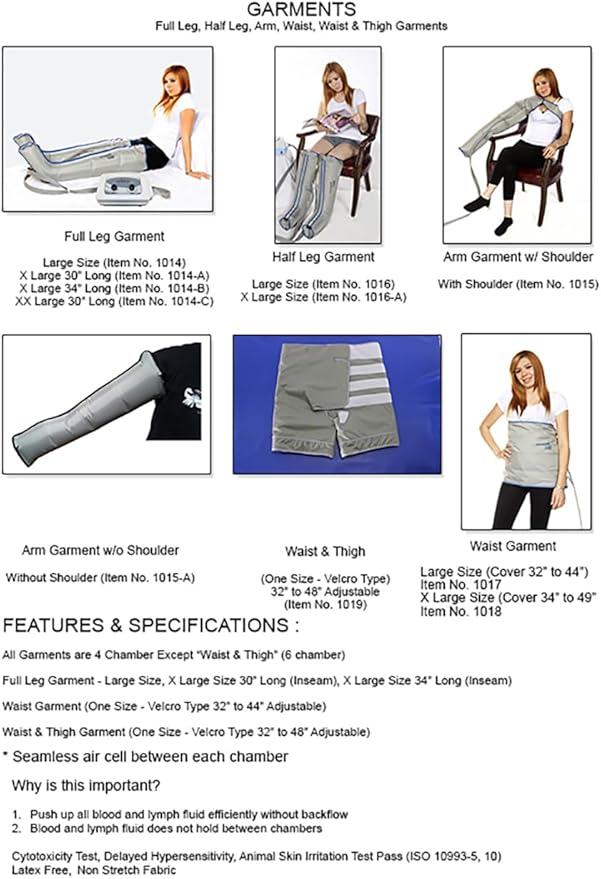 Compression System Complete Set (POWERPRESS Recovery Intermittent ARM Garment W/O Shoulder (1015-A)