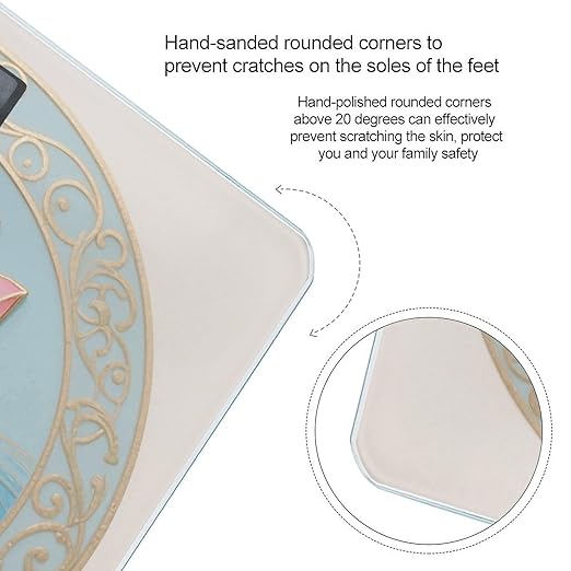 Goldfish and Lotus Mural Pattern Scale for Body Weight Sturdy Tempered Glass Weighing Scales with LCD Display Accurate Digital Bathroom Scale Convenient Body Fat Smart Scales Easy Read