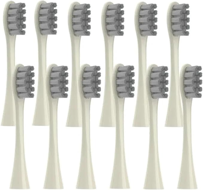 12PCS Replacement Brush HeadsCompatible for Oclean X PRO/ Z1/ F1/ One/Air 2 /SE(12pcs Beige)