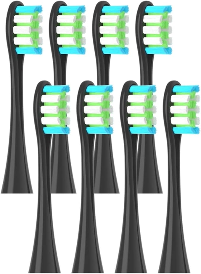 Replacement Brush HeadsCompatible for Oclean X PRO Elite/Flow/F1/One/X/All Series Electric Toothbrush(8 pcs Black)