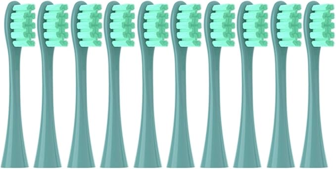 10PCS Replacement Brush HeadsCompatible for Flow/X/X PRO/F1/One/Air 2 Toothbrush Head(Green)