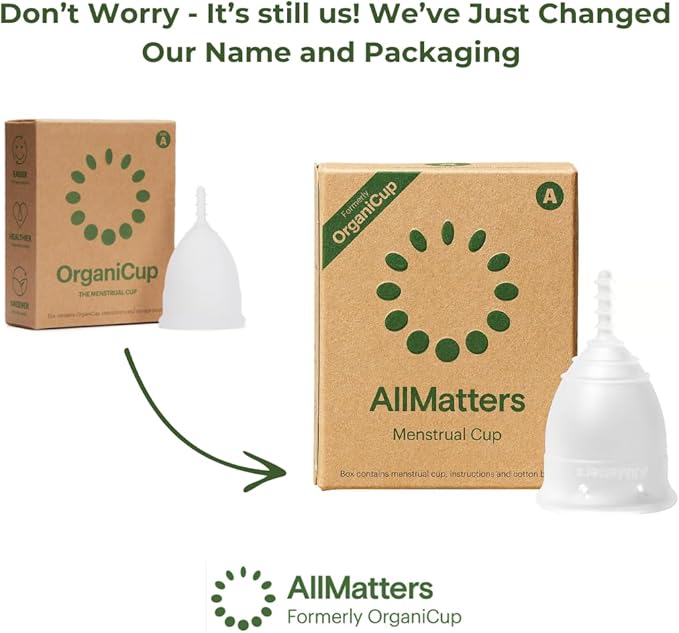 Menstrual Cup by AllMatters - Size A - Superior to Pads &amp Tampons - Voted Best Menstrual Cup by Reviewed - Made in Germany - Soft and Flexible