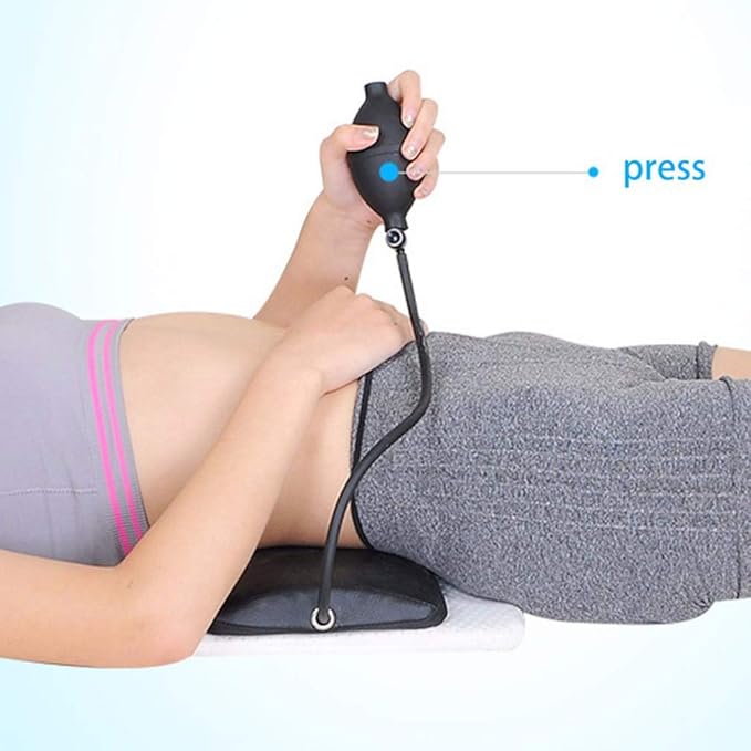 ELQ Manual Inflatable Spine Pain Relief Back Wrist Massage Cushion Lumbar Traction Stretching Device Waist Spine Relax