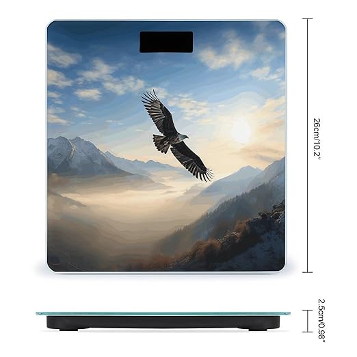 Eagle Mountains Scale for Body Weight High Precision Digital Weight Scales with LCD Display Anti-Slip Sturdy Slim Tempered Glass Bathroom Scale for Home Use