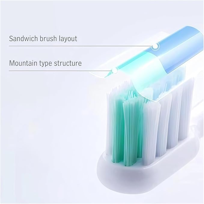 Cleaning Type Electric Toothbrush Replancement Brush Heads Compatible with DR.BEI C1 Sonic Tooth Brush Head Bristle Nozzles(6PCS)