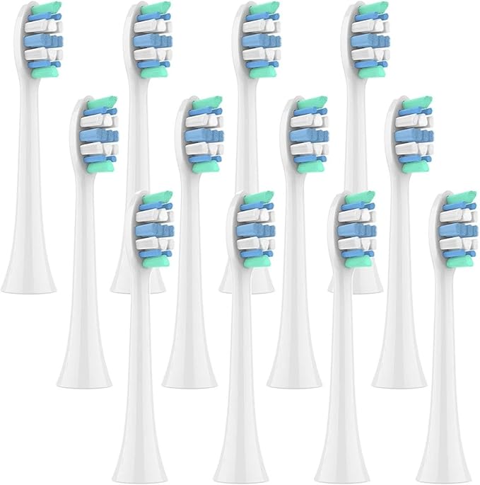 Compatible for Replacement Toothbrush Brush Heads Compatible with Philips Sonicare and More Click-on Handles 2100 4100 5100 5300 6100 6500 7500(White-4 Pcs)